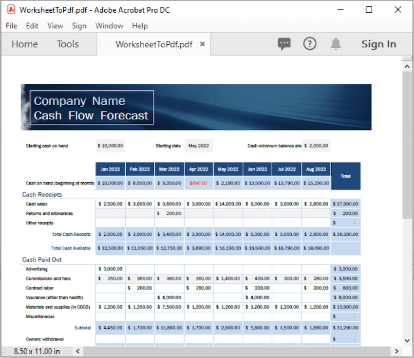 Convert a Worksheet to PDF in Java