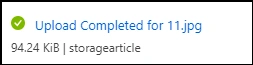 Blob getting uploaded