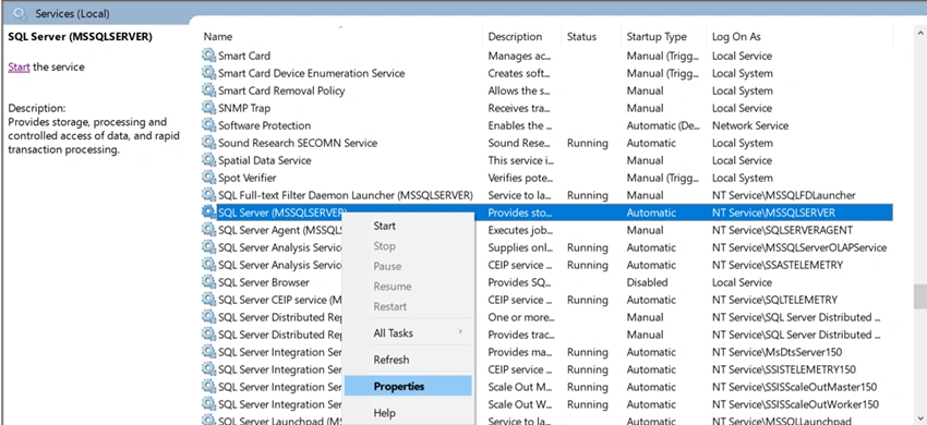 A fix to SQL Server Error 1069: The service did not start due to a login failure