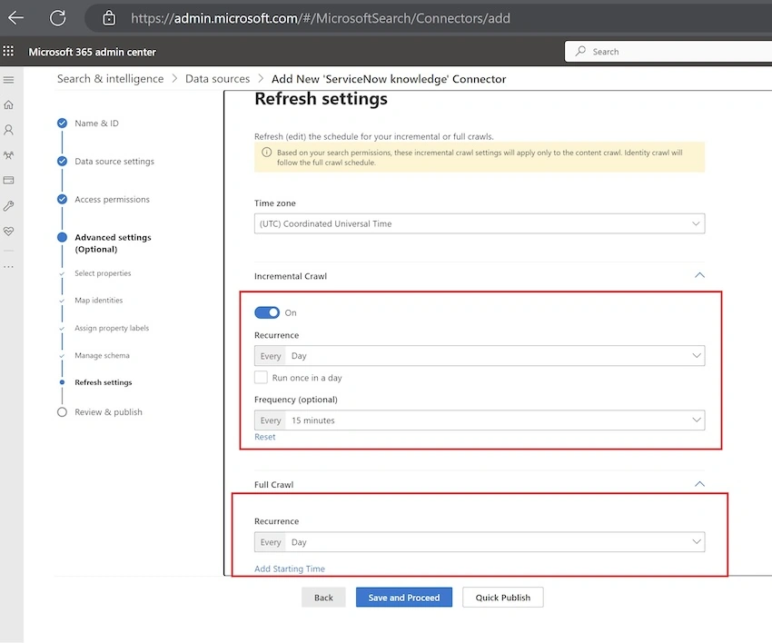 Refresh Settings