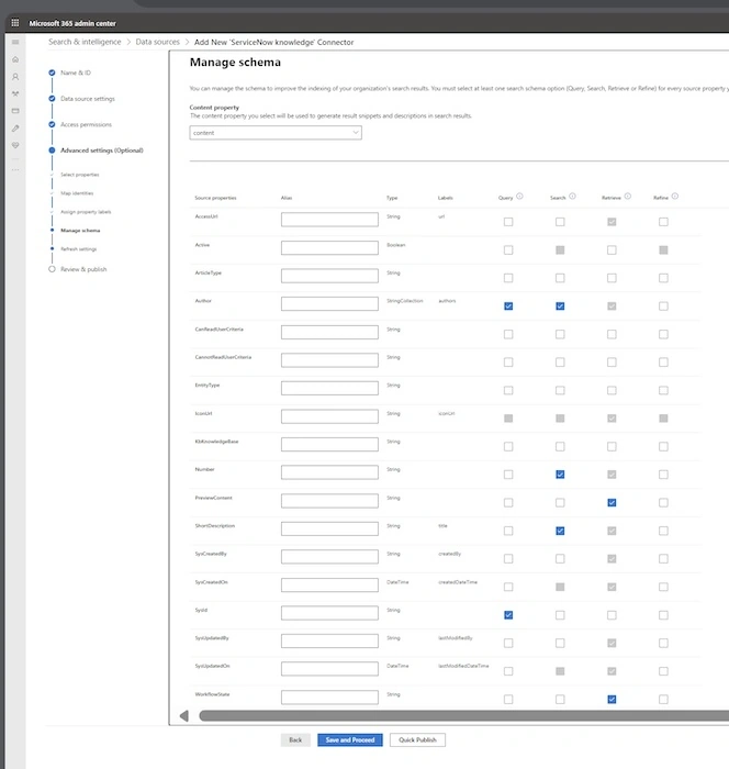Manage Schema