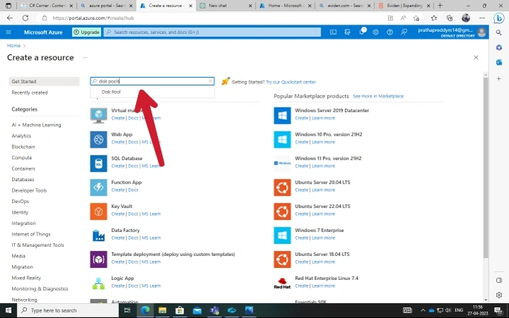 create an Azure Disk Pool
