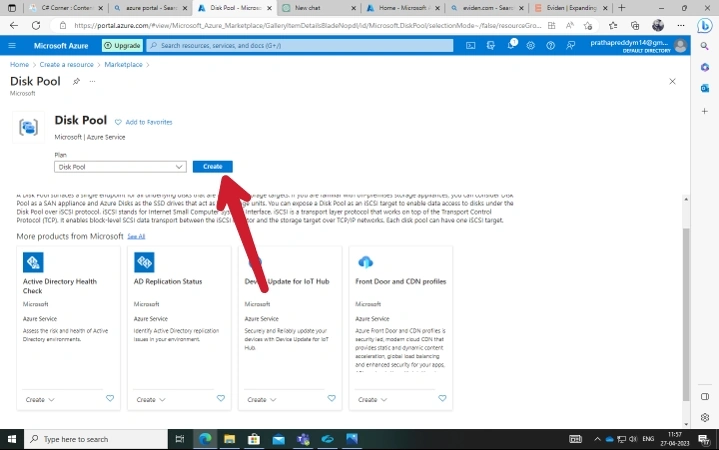 create an Azure Disk Pool