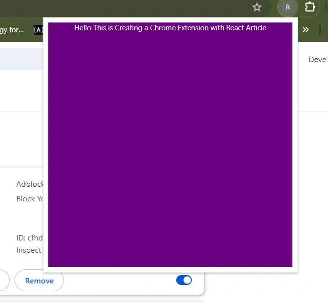 Extensions page