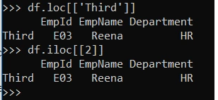 Accessing Rows from DataFrame in Python