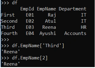 Accessing DataFrame Value