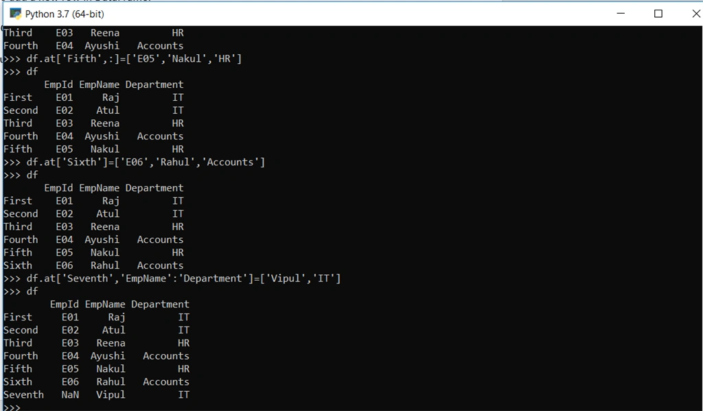 Adding Row into DataFrame