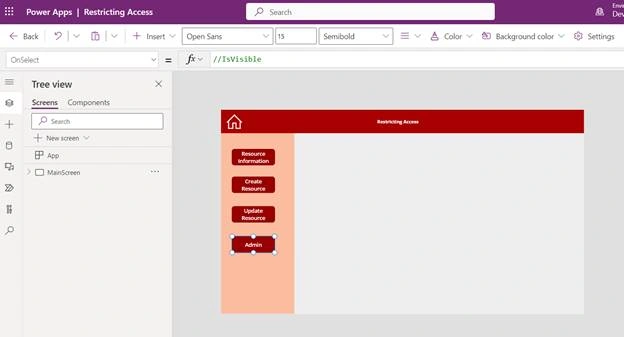 Access Restriction in a Canvas App Using a SharePoint Group and Power Automate