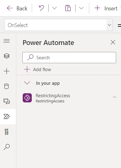 Access Restriction in a Canvas App Using a SharePoint Group and Power Automate