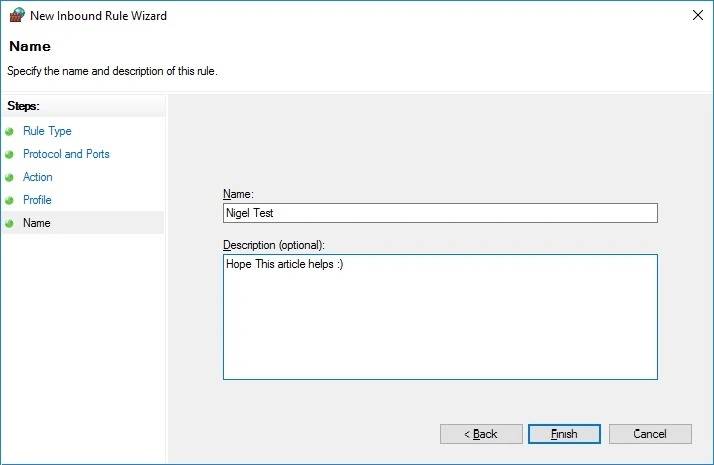 Firewall rule