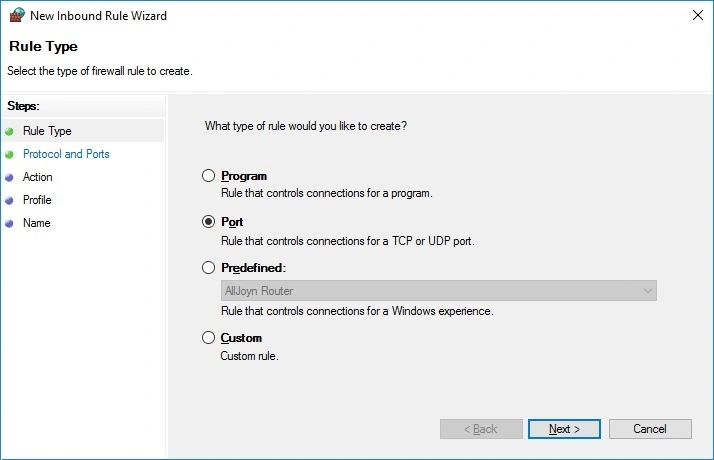 Select port