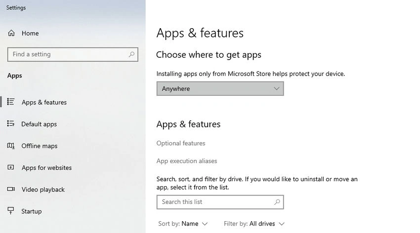  Apps and Features