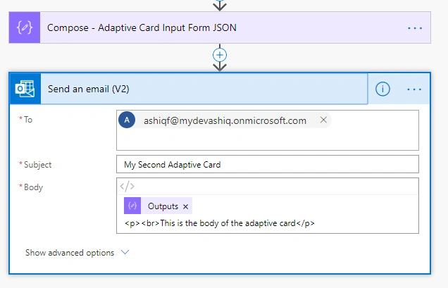 Actionable Outlook Message Using Adaptive Card Connected To SharePoint Using Power Automate