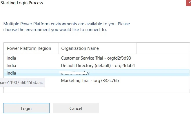 Starting login process