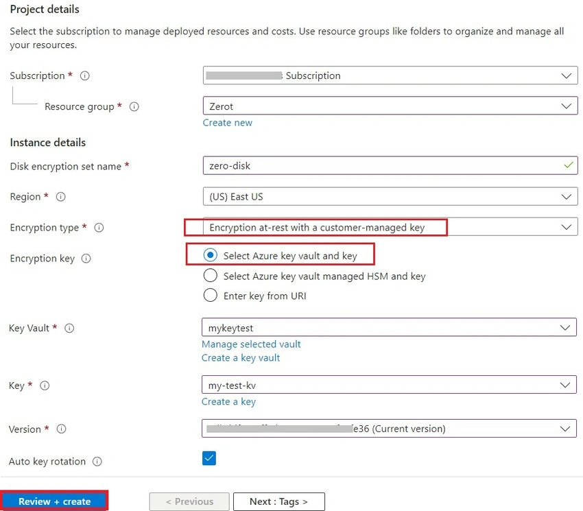 Encryption configuration