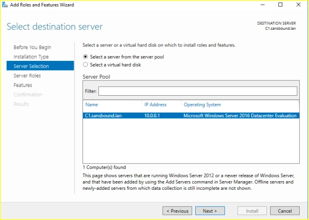 Destination server