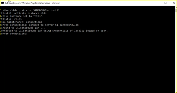 connect to server c1.sansbound.lan