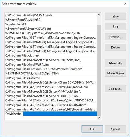 Path in Windows 10