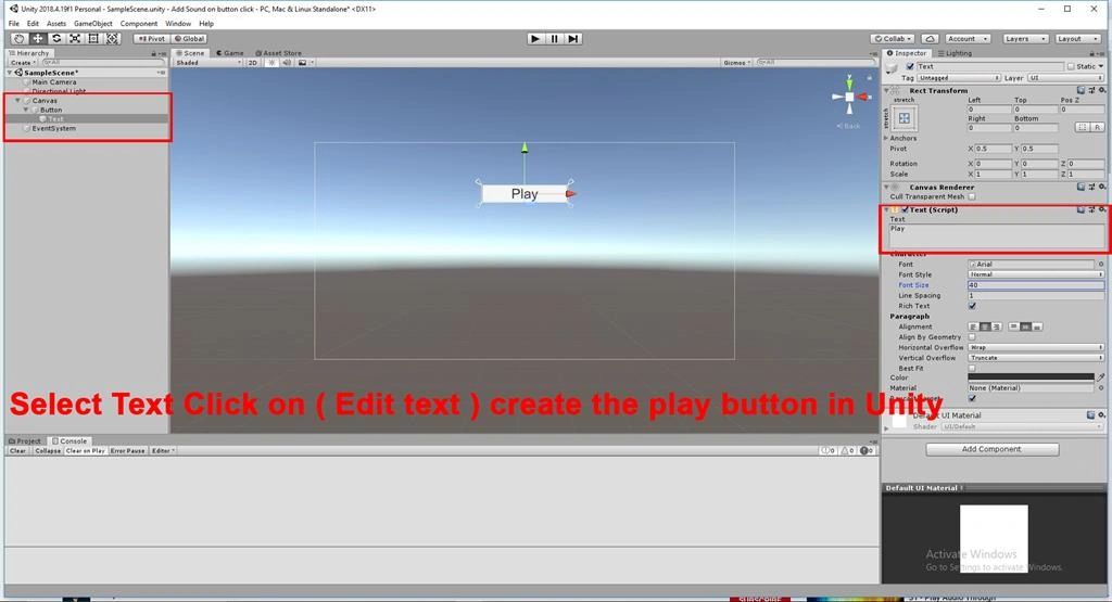 On Button Click Start The Audio Using C# Scripts In Unity