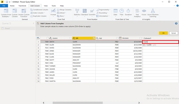 Add Column From Example In Power QueryEditor