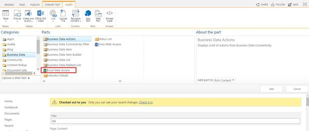 SharePoint Excel Web Access