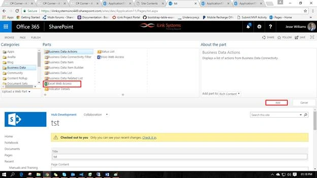 Excel Web Access webpart