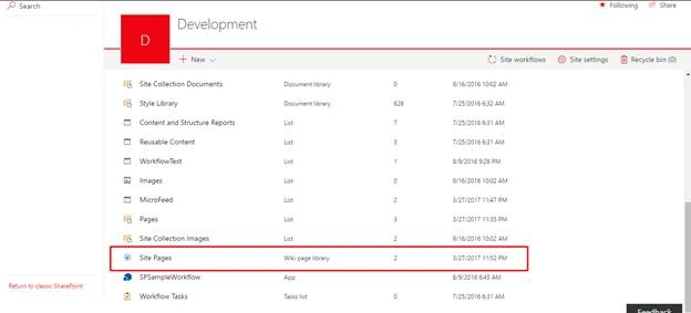 Site contents