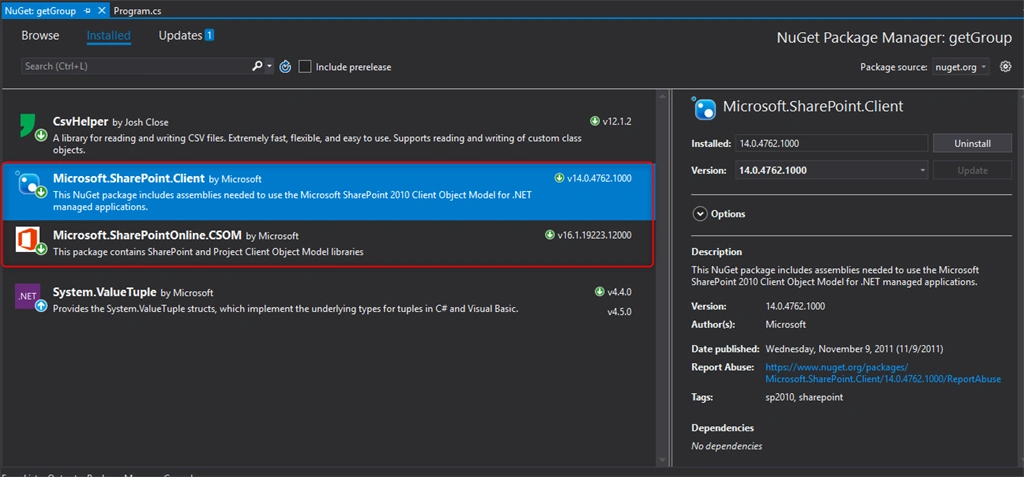 Add Or Remove User From Group Using CSOM