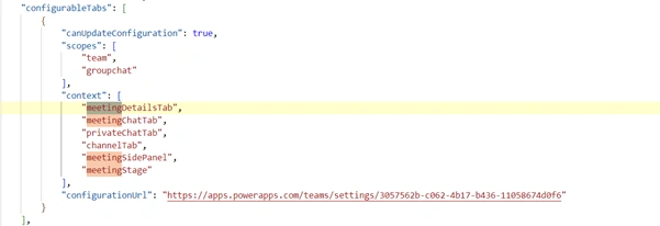 Add PowerApps as in-meeting Teams app