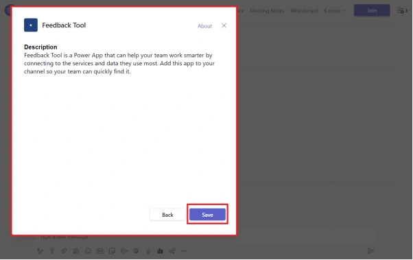 Add PowerApps as in-meeting Teams app