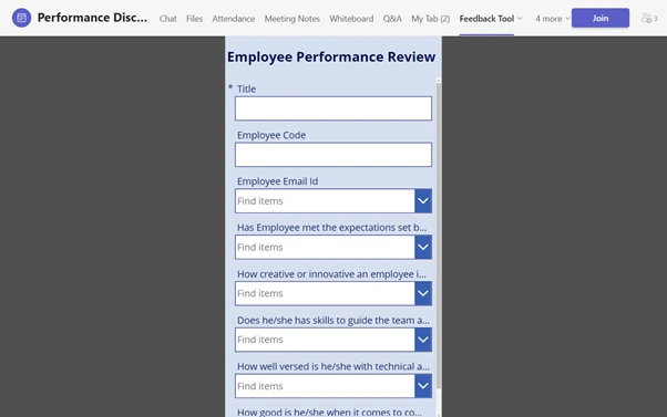 Add PowerApps as in-meeting Teams app