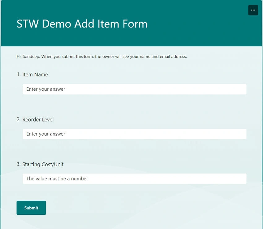 Microsoft Form