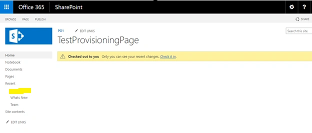 SharePoint page