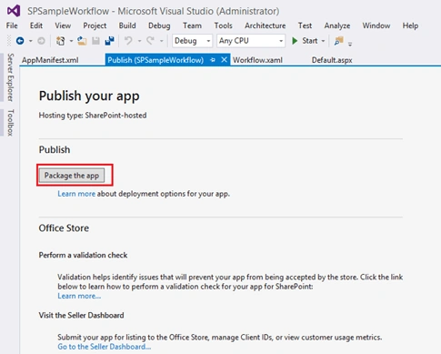 Package the SharePoint app