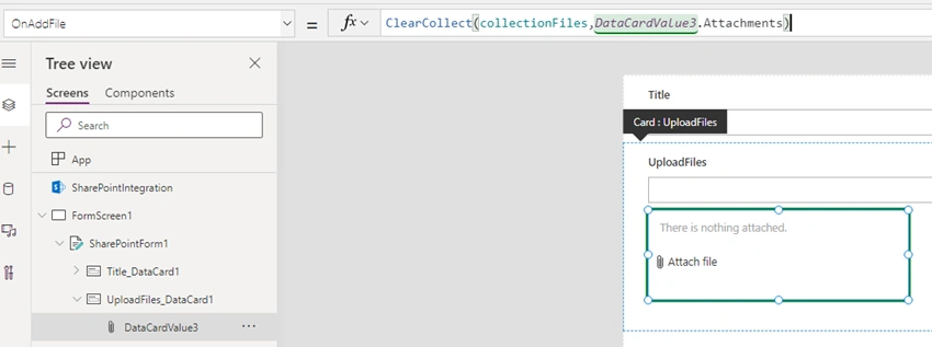 Adding attachments in SharePoint Document Library using Power Apps list control