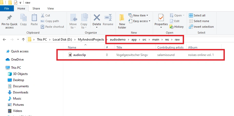 Adding Audio To An Android Application