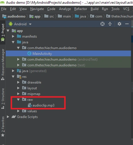 Adding Audio To An Android Application