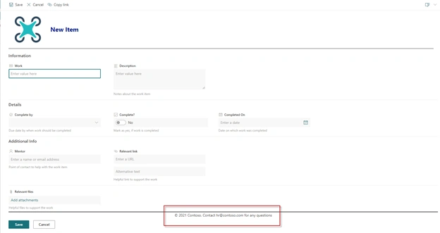 Adding Footer To The Form