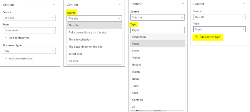 Adding Highlighted Content Web part in SharePoint Online Page