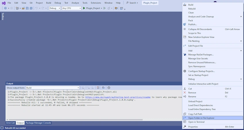 Browse the directory of your project
