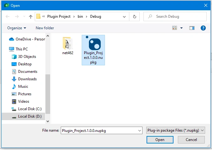 Import new plugin package