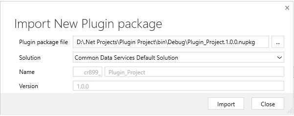 Import new plugin package