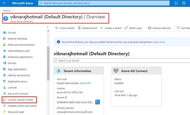 Adding Our Own Domain Name To Azure Active Directory