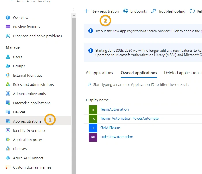 App Registrations