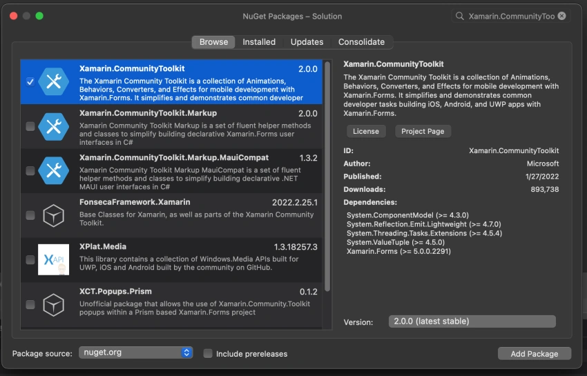 Adding the drop shadow effect to a Xamarin.Forms application