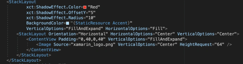 Adding the drop shadow effect to a Xamarin.Forms application