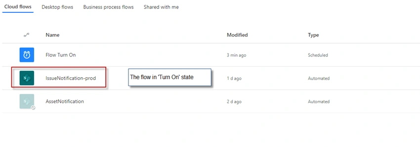 Alert! Your Flow has been turned off