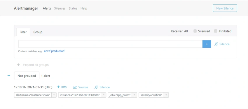 Alerting in Prometheus with AlertManager