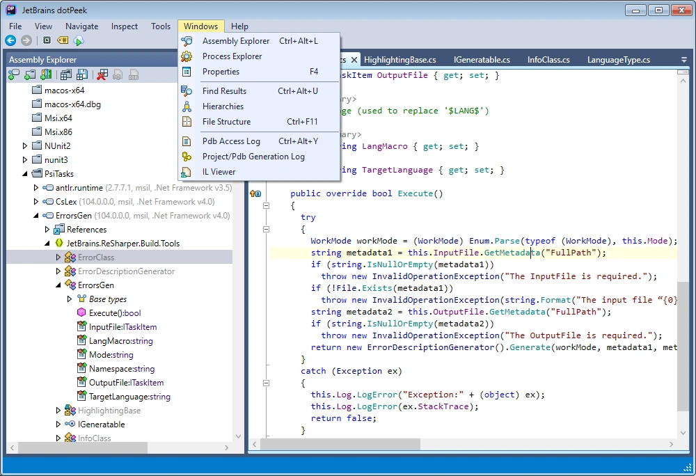 dotPeek tool
