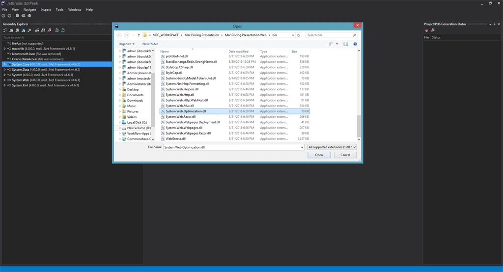 Browse file assemblies